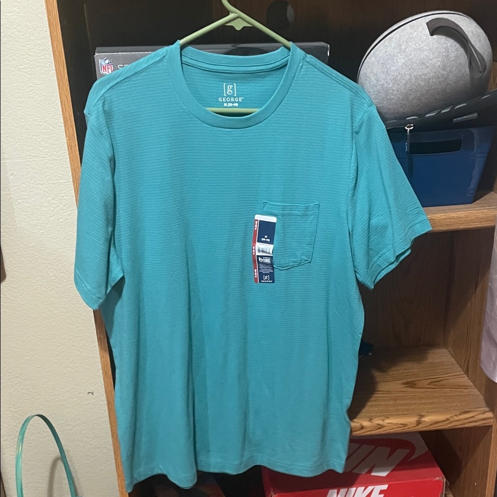 George Men's Aqua Short Sleeve Tee